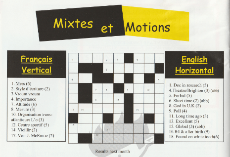 Bonjour Brighton crossword corected