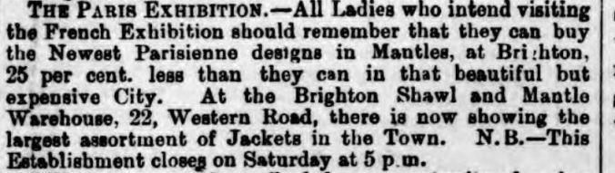 Mantles 11 April 1867 Gazette