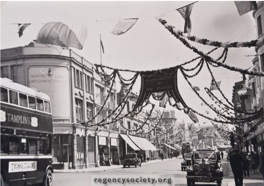 Small 1930s cinema in a row of shops