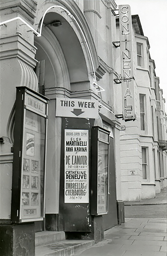 Cinema with posters for French films
