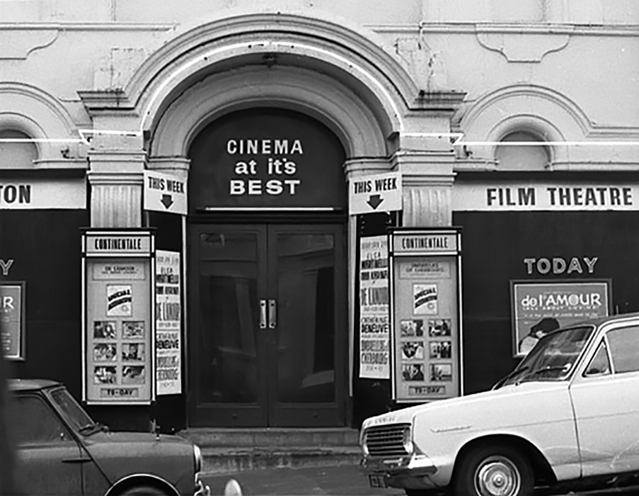 Entrance to small cinema 1960s